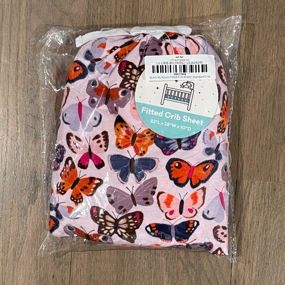 Little Sleepies Butterfly Kisses Fitted Crib Sheet NIB